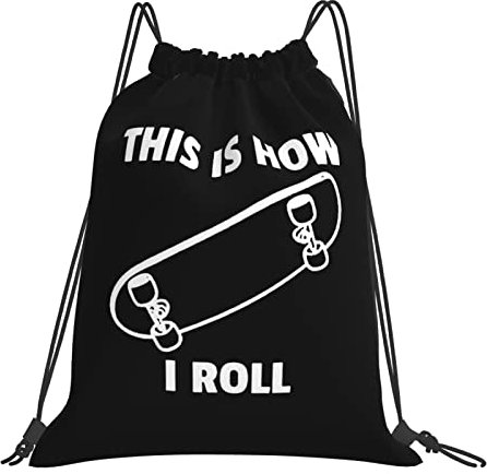 934 Herren Damen Turnbeutel Skateboard-Skateboard Kordelzug Rucksack Wasserdichte Sportsack Mit Kordelzug Rucksack Für Strand Schule Reise