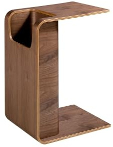 Ángel Cerdá - Mesa de Rincón Rectangular de Madera Chapada en Nogal con Revistero - Mesa Auxiliar Moderna para Salón o Zona de Lectura - Estilo Elegante y Funcional - 35 x 45 x 60 cm