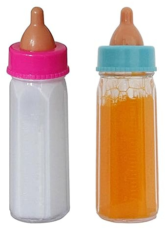 Biberons Magiques pour Poupées Disparition des Bouteilles De Lait Accessoires d'alimentation pour Poupée Bébé pour Enfantts Jouets De Simulation (Orange+Blanc)