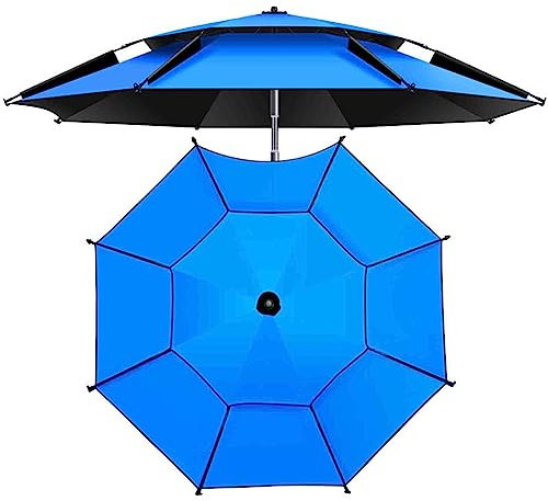 PRUJOY 8,5 Fuß Angelschirm Sonnenschutz Angelschirm Doppelschichtiger Vinyl-Angelschirm Großer Angelschirm für Hinterhofrasen (6.6 ft)