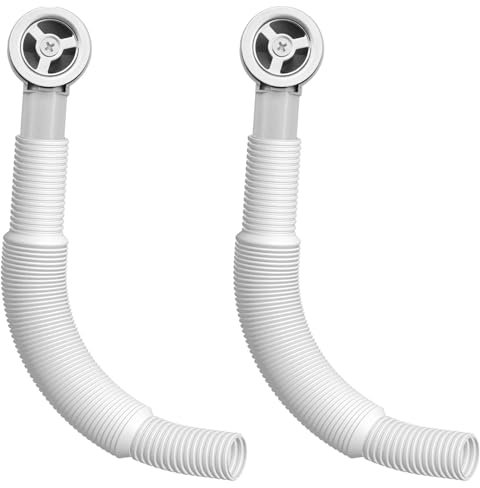 BRIOTA Bath Waste and Overflow Kit, Sink Overflow Pipe, Sink Overflow Kit, Bath Overflow Cover, Pop Up Bath Plug, Sink Waste Kit, Adjustable 200-600mm Overflow Pipe, Fits Sink, Basin, Bathtub