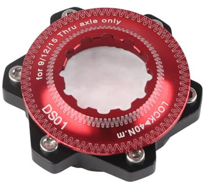 Yctze Aluminiumlegierung Fahrradbremse Center Lock Adapter Set mit 6 Schrauben Bremsscheibe für Fahrrad, 180 Mm Center Lock Scheibenbremsscheibe (rot schwarz)