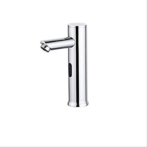 HDNSYNE Bathroom Automatic Infrared Sensor Sink Faucet Touchless Basin Water Tap DC 6V Battery Water Saving Cold and Hot Water Mixer Tap