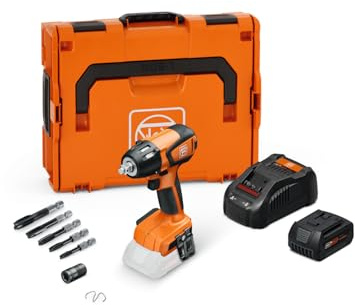FEIN Impacto-tapping-top Set Llave de impacto ASCD18-300W2 AS 18V, Hasta máx.290 Nm con motor sin escobillas y ajuste del par en 6 niveles. Atornillados métricos hasta M18 1 batería 18V 5Ah y cargador