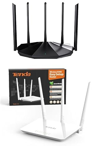 Bundle of Tenda RX2 Pro AX1500 Router Wi-Fi 6, Router Gigabit Dual Band 2.4GHz/5GHz, 4 Porte Gigabit + Tenda F3 N300 Router WiFi, Speed with 2.4GHz/300 Mbps, 3 LAN/WAN Porte, Antenne esterne 3 * 5dBi