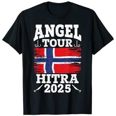 Angel Tour Norwegen 2025 Angelteam Hitra Flagge Angler T-Shirt