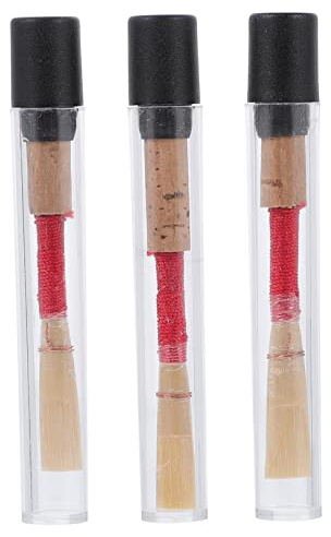Rohrblätter für Oboe 3 Stück, Weich, Natürliche Korkholz Ausführung | Einzeln Verpackt mit Aufbewahrungsboxen, für Aufführungen, Konzentrierter Ton, Lange Lebensdauer