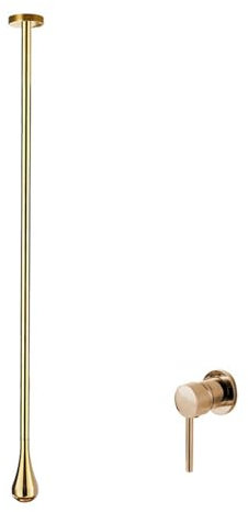 BiaoTeng Waschtischarmatur Unterputz für Wandmontage Heiß und Kalt Einhebelmischer G1/2 Anschluss Messing Wasserhahn Bad Waschbecken Armaturen Bad Wand Gold