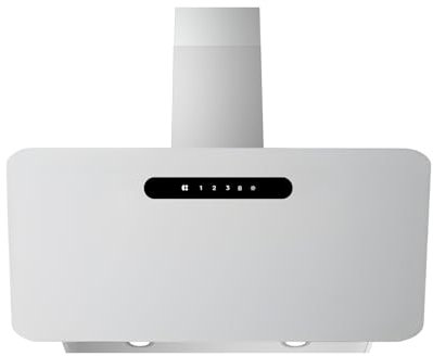 CIARRA CBCW9736K A+++ Dunstabzugshaube 90 cm Umluft Abluft App SensorTouch Bedienung Kopffreie Schräghaube 650m³/h CBCF003 Aktivkohlefilter Wandhaube Edelstahl Glas Weiß