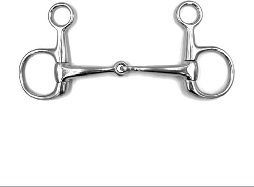 ES0074 Baucher Trense Einfach Gebrochen Edelstahl 15mm, 13.5 cm | Equine Smile Bauchergebiss B-Ring Obstructiongebiss Gebisse Pferd Pony Reitsport Ausbildungsgebiss Wassertrense Dressur