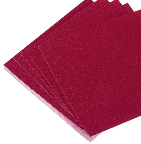 QUARKZMAN 50 Blatt Glitzer Origami Papier 4x4 Zoll 10x10 cm Burgunderrot | Bastelfaltblätter, Glitzernde Quadratische Faltblätter, Für DIY Bastel- und Kunstprojekte