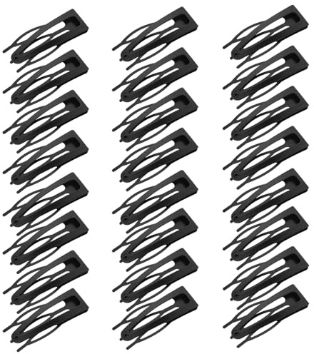 DmDoyy Pinzas De Pelo De Doble Agarre, Pinza De Pelo Para Niñas Mujeres, Barras Para El Cabello, Suministros De Salón, 24 PCS, Negro