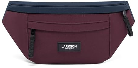 LARKSON Bauchtasche Damen & Herren Blau Rot - Ole - Hüfttasche für Sport Outdoor Stadt - Gürteltasche Stylisch für Festival - Crossbody Bag mit Gurt - Wasserabweisend