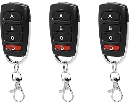 Mando Garaje Universal, 3 Piezas Mando Puerta Garaje Universal con 4 Botones Transmisor Manual, Comando Portao De Garagem para Coches, Puertas De Garaje, Portones