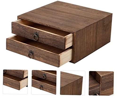 LIGIGWASH Cassettiera Per Tè in Cassetti Scatola Da Tè Retrò in Ecologico Design Traspirante Set Da 2 Livelli Per Dolci