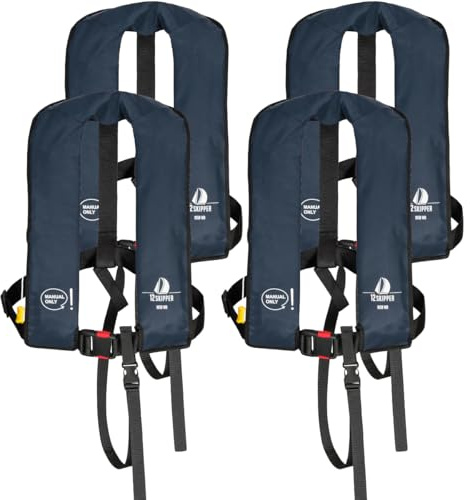 4er-Set 12skipper Rettungsweste 165N ISO mit manueller Auslösung, Navy