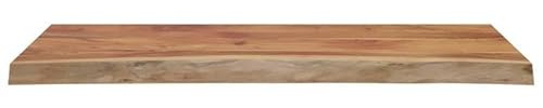 Eleganz Tablero de mesa de madera maciza de acacia con superficie natural – Rectangular 110 x 40 x 3,8 cm con borde de árbol – Robusto y duradero para cocina, salón u oficina