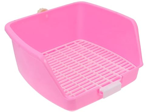 SHINEOFI Inodoro Animales Jaulas de Fácil de y Desmontables Limpiar para Plástico Rosa Rejillas Conejos Cobayas Pequeños