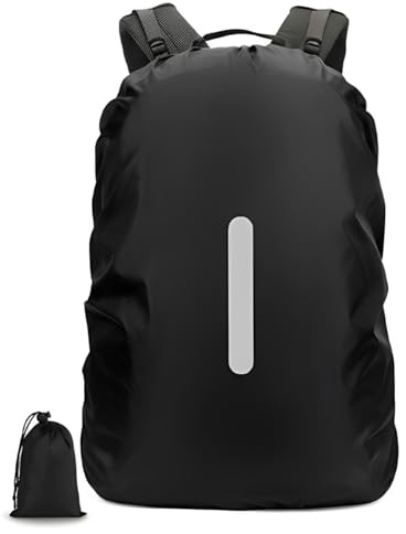MustuVerve 2 unidades de protección contra la lluvia mochila 30L-40L con bolsa de almacenamiento, funda impermeable para mochila con rayas reflectantes, funda para lluvia S para senderismo, camping
