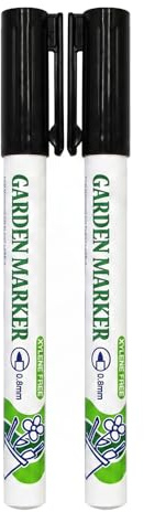 Garden Marker Pens,Black Permanent Markers for Plant Labels Pots Tools Plant Labelling Pens UV-Resistant Waterproof Quick-Dry Ink 0.8mm Genuine Fine Tip Permanent Markers for Outdoor Use (2 pcs black)