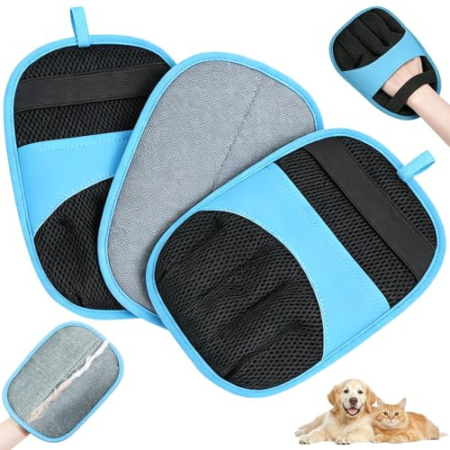 DOINEUFL Tierhaarentferner Handschuh - Effektiver Katzenhaarentferner & Fellmagnet. Mühelos Hundehaare entfernen. Doppelseitiger Tierhaarentferner Kleidung, Sofa & Autositze (2)