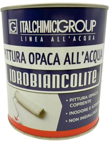 Generico Pittura Opaca all’Acqua Bianco 750 ml per Legno, Plastica, Pareti e Cartongesso | Vernice Bianca Coprente Inodore | Fondo Opaco Interno Esterno