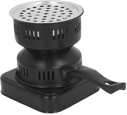 Fdit Accenditore Elettrico per Carbone 500W Riscaldamento Rapido Bobina a, Protezione da Surriscaldamento Impugnatura Rimovibile Cavo Lungo per Barbecue Narghilè caffè