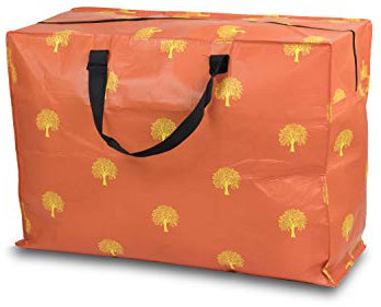 Sorti Enormous Jumbo XL Clothing Toys Home Laundry Storage Bag Made From Recycled Material. Really Big Extra Deep Massive Orange Tree Pattern Bag. 128 Litres. 54 x 74 x 32 cm