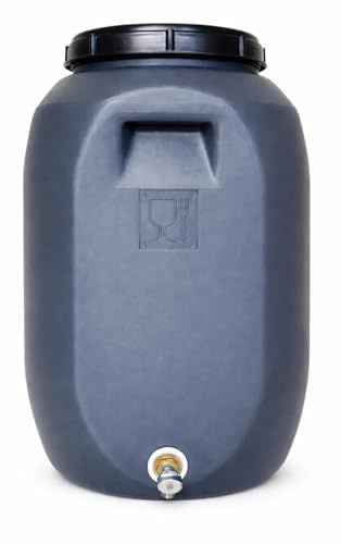 Helguefer - Bidon con Grifo Metálico | Bidón Agua 60 Litros tapa rosca Apto para Uso Alimentario y ADR | Tapa con Cierre Hermético | Polietileno (PEHD), Resistente, Seguro, Estable