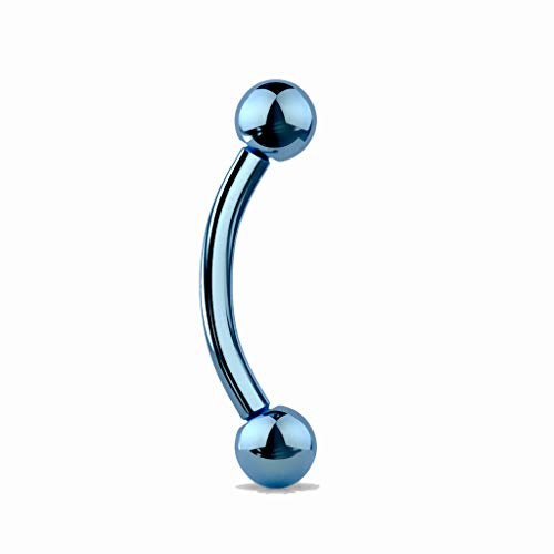 Tata Gisèle Piercing Sourcil en Titane - Piercing Tige Courbée en Titane pour Arcade Sourcilière - Sept Couleurs - 8 mm -, titane, titane