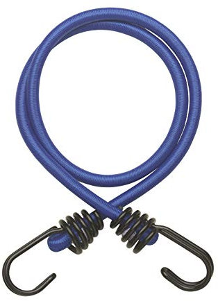 THIRARD - Tende Elastici in Gomma con Ganci - Set di 2 - Lattice - Per Ripostiglio, Campeggio, Bicicletta, Rimorchio - Ganci in Acciaio Doppio - 8 mm x 80 cm - Blu