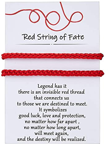 Desimtion Couples Bracelets Red String of Fate Matching Bracelets for Couples Gifts for Him and Her, Long Distance Relationship Gifts for Girlfriend and Boyfriend