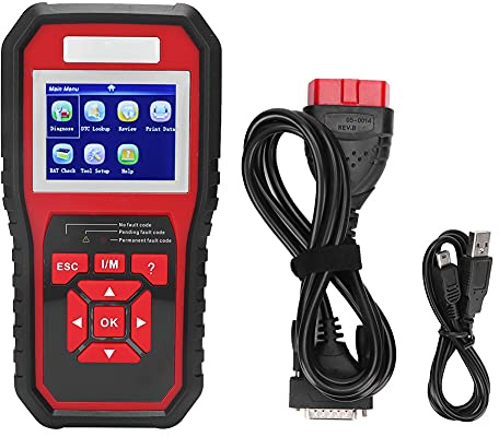 KW850 Lecteur de Code de Voiture de Scanner on Board Diagnostics 2 Lire et Effacer Les Codes d'erreur Instrument de Diagnostic de Scanner de défaut de Moteur de Voiture (Noir + Rouge)
