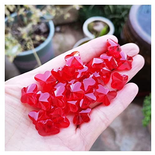 Prismen & Kaleidoskope 14mm Kristall Anhänger Zubehör Kronleuchter Prism Home Decor Optik-Kits für den naturwissenschaftlichen Unterri (Color : Red, Size : 14mm 30pcs)