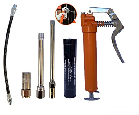 TANIASHOP Mini ingrassatore Manuale 120g Kit Pistola per ingrassaggio con Cartuccia Grasso lubrificazione Olio e Auto Camion SUV ad Alta Pressione 3000PSI