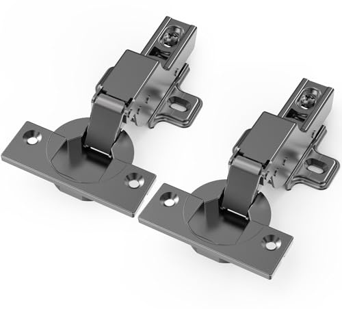 Chibery 10 PCS Inset Soft Close Hinges, Clip ON Plate, 105 Degree, Silent Hydraulic, Black Frameless European Concealed Hinge for Kitchen Cabinet Door, Wardrobes, and Bookcases