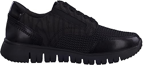 Jana Dam Softline 8-23765-41 Bekväm multibredd bekväm sko sportig flexibel sula vardagsskor fritid enkla sneakers, Svart zebra, 41 EU Weit