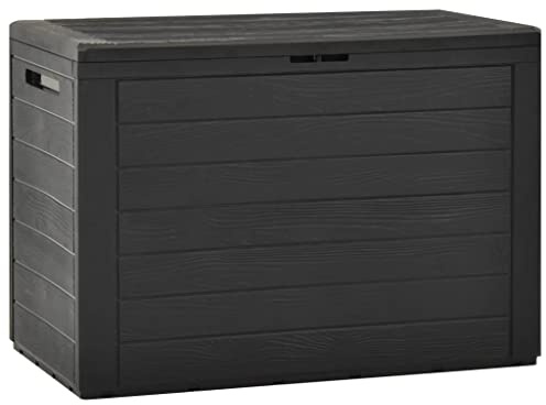 WIFESE 78x44x55 cm Outdoor Gartenbox Garten Aufbewahrungsbox 190 L Gartentruhe Auflagenbox Kissenbox Box mit Deckel Abschließbare Box Storage Boxes Gartenschrank Anthrazit Polypropylen