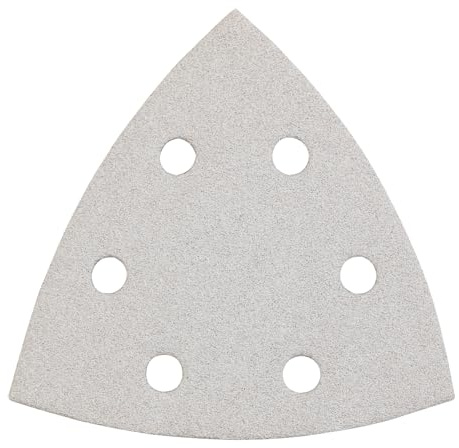 kwb Schleifdreiecke 93 mm aus Korund mit Stearat-Beschichtung, Körnung 240, werkzeuglosem Wechsel, Vollkunstharz-Verleimung und verstärktem Papierträger für den feinen Schliff von Holz und Lack