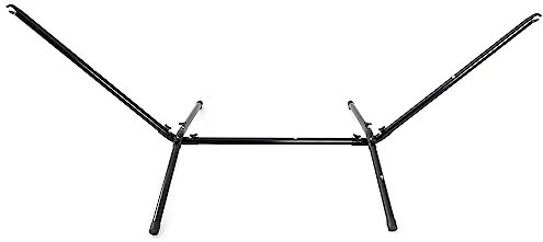 XXL Hängemattengestell aus Stahl für Hängesessel - Hängemattenständer mit Hängematte, Längen- und Höhenverstellbare Halterung - bis 200 kg - ohne Leinwand (schwarz)