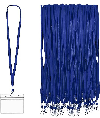 45 cm nyckelband, 200 stycken snodd halsband, vridbart lås, cape med karbinhake, kontor, bricka för ID och nycklar