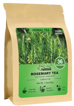 FullChea - Rosemary Tea Bags, 36 Teabags, 1.5g/bag - Premium Dried Rosemary Leaves - Cultivated From Egypt - Non-GMO - Caffeine-free - Distinct Flavor & Support Digestion