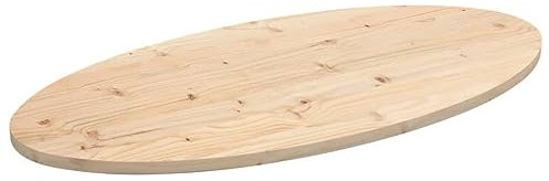 Homgoday Tischplatte Ersatztischplatte Holzplatte Tischplatte Ersatztei Schreibtischplatt für Esstisch Gartentisch Couchtisch 100x50x2,5 cm Massivholz Kiefer Oval