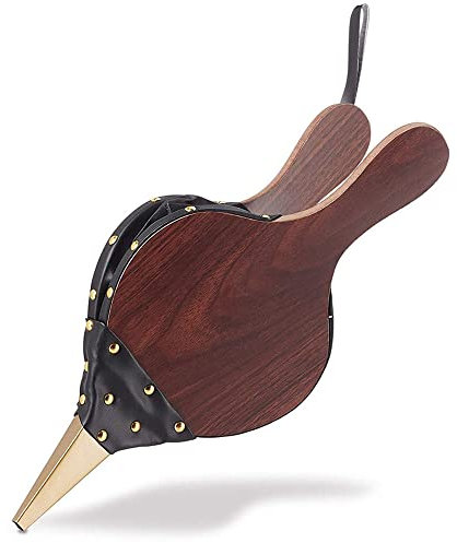 Soffietto per Barbecue, Soffietto per Camino, Soffietti in Legno, Soffiatore Manuale per Camino, Soffietto per Camino in Legno con Ugello di Colata Cordino, per Camino, Griglia per Barbecue, Marrone