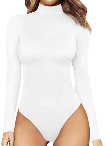 Bcenoilua Damen Body Langarm Rollkragen Thermo Bodysuit Sexy Schmal Bodysuits Unterziehbody Tops Elegant Solide Farbe Basic Langarmbody Oberteil Freizeit Stretch Shapewear Jumpsuit