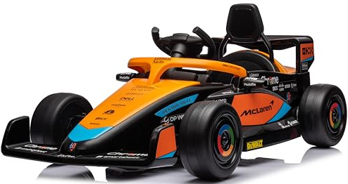 McLaren Elektrisk barnbil från 3 till 5 år, MP3-spelare, fjärrkontroll, fjädring (Orange)