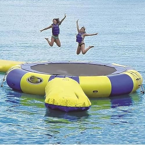 Hlixzoy PVC-Seetrampolin, Wassertrampolin Mit Rutsche, Aufblasbare Wassertrampolin-Badeplattform, Geeignet Für Wassersport,3m