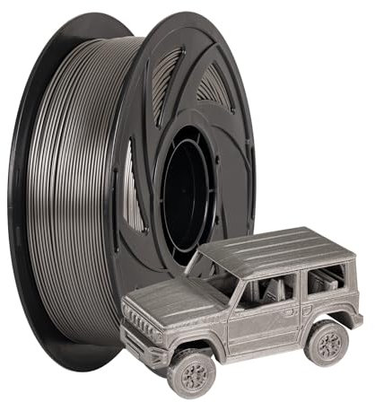 TRONXY PETG-Filament Grau, 1,75 mm 3D-Druckerfilament mit metallischem Glanz, Maßgenauigkeit +/- 0,03 mm, 1 kg Spule PETG-Filament, Hellgrau
