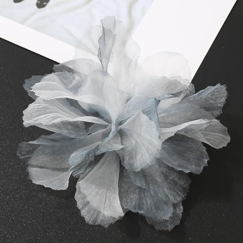 3D-Spitzenborte aus Chiffon 12pcs 13cm Chiffon Blume DIY Nähen liefert Handwerk Chiffon Blumen Hochzeit Dekoration Spitzenborte für Handwerk Stirnbänder Hochzeit Schleier Party Geschenkverpackung
