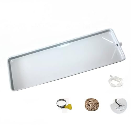 Bandeja de drenaje universal de metal para aire acondicionado con pintura electrostática para hornear, placa galvanizada, kit de bandeja de agua, incluye tubo de drenaje de condensación de 2 m (81 x